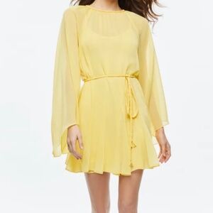 Alice and Olivia yellow dress with rope belt